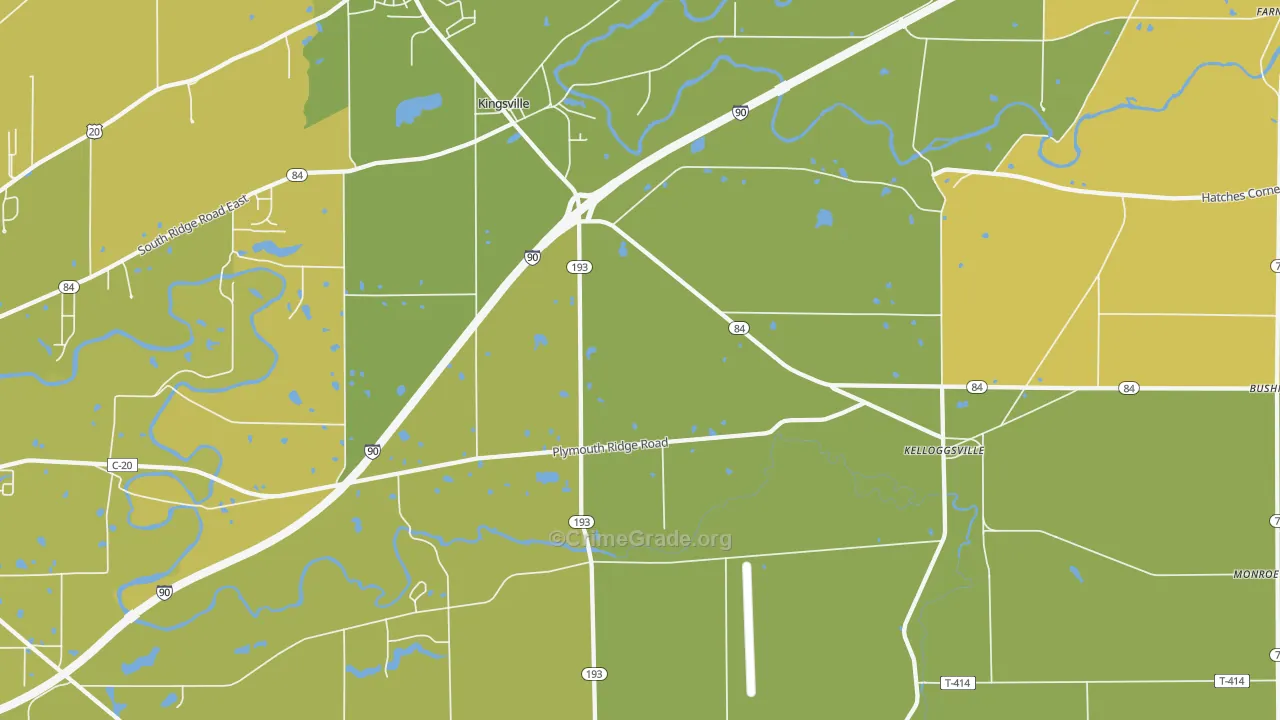 44048, OH Map of Vehicle Theft Rates