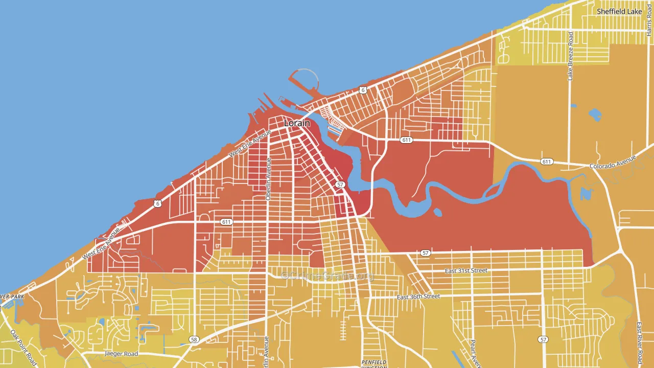 44052, OH Map of Vehicle Theft Rates