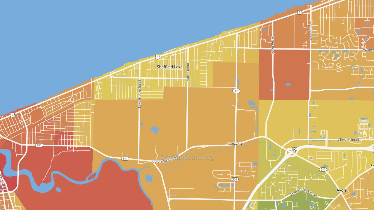 44054, OH Map of Vehicle Theft Rates