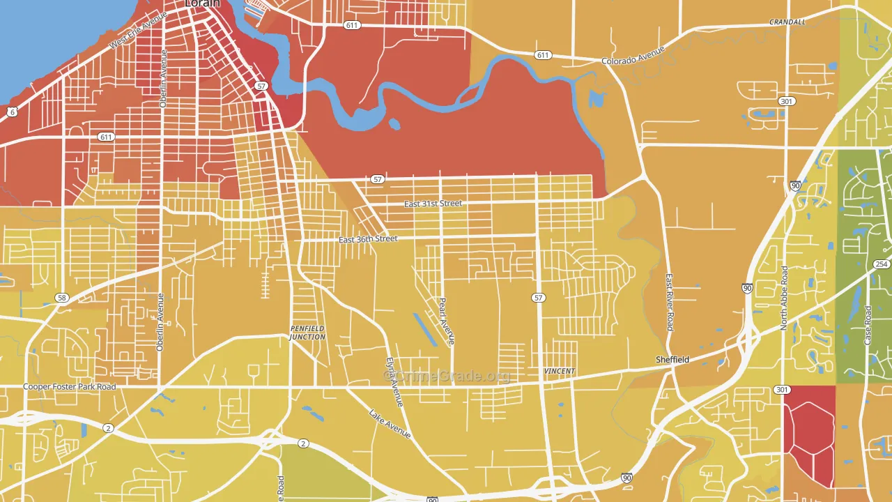 44055, OH Map of Vehicle Theft Rates
