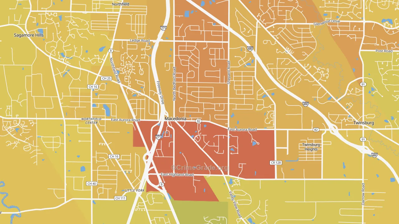 44056, OH Map of Vehicle Theft Rates