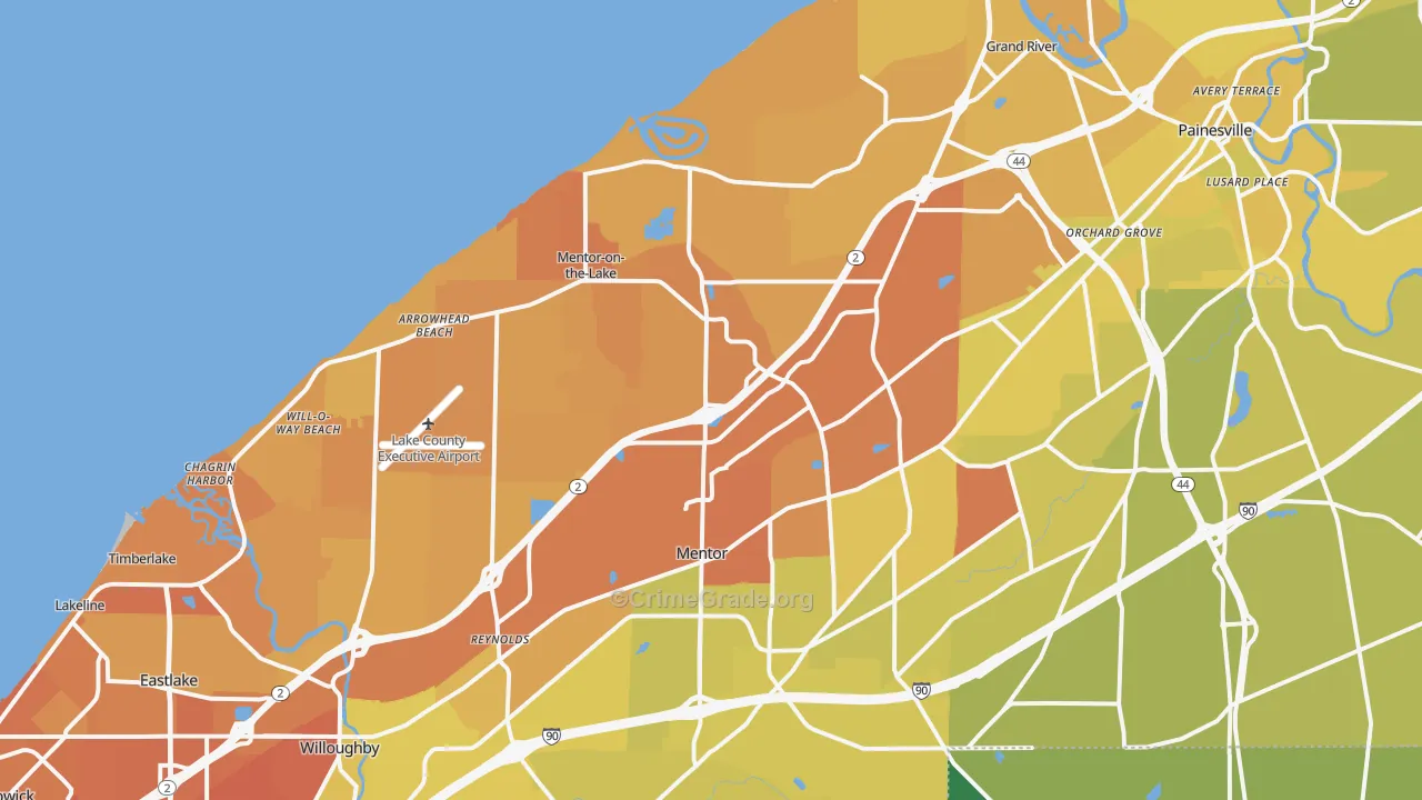 44060, OH Map of Vehicle Theft Rates