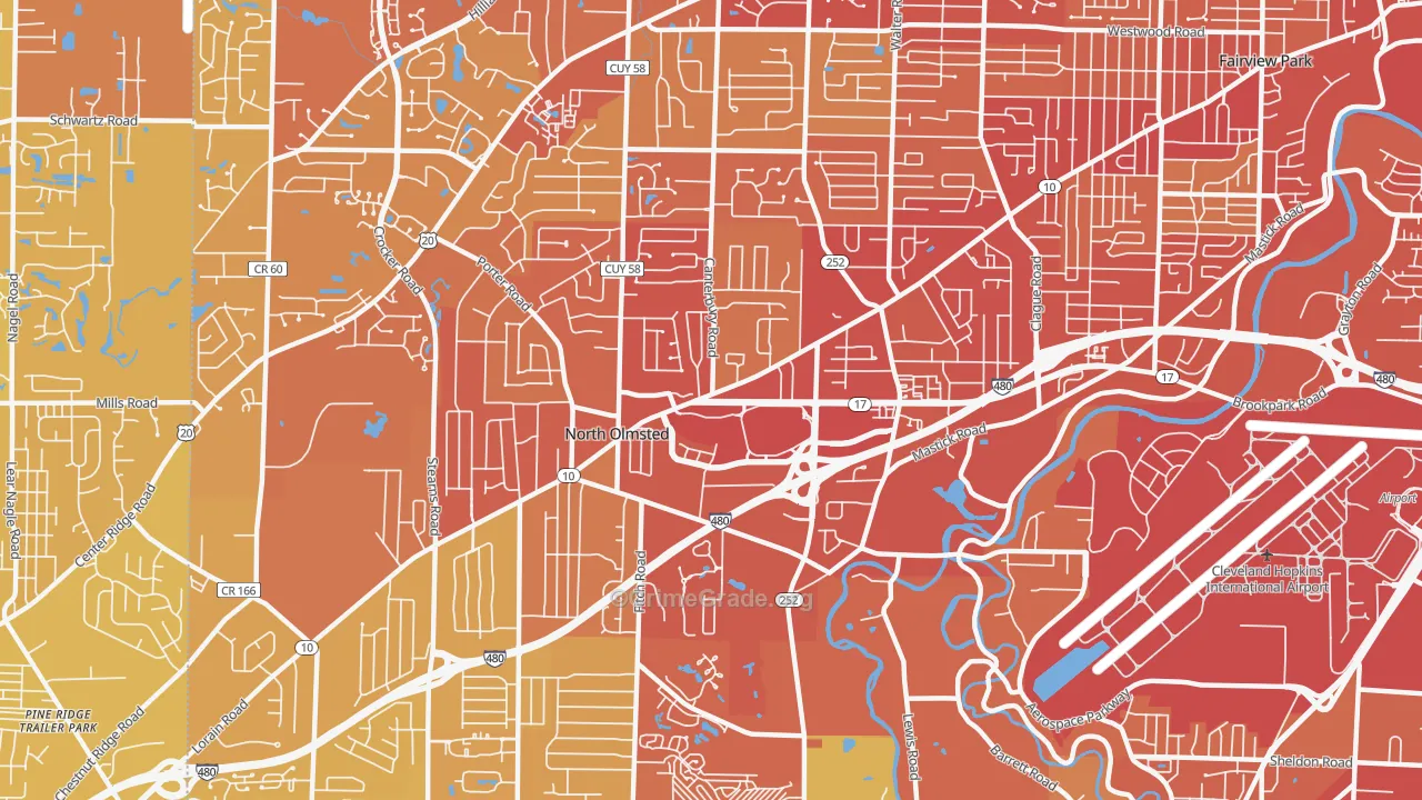 44070, OH Map of Vehicle Theft Rates