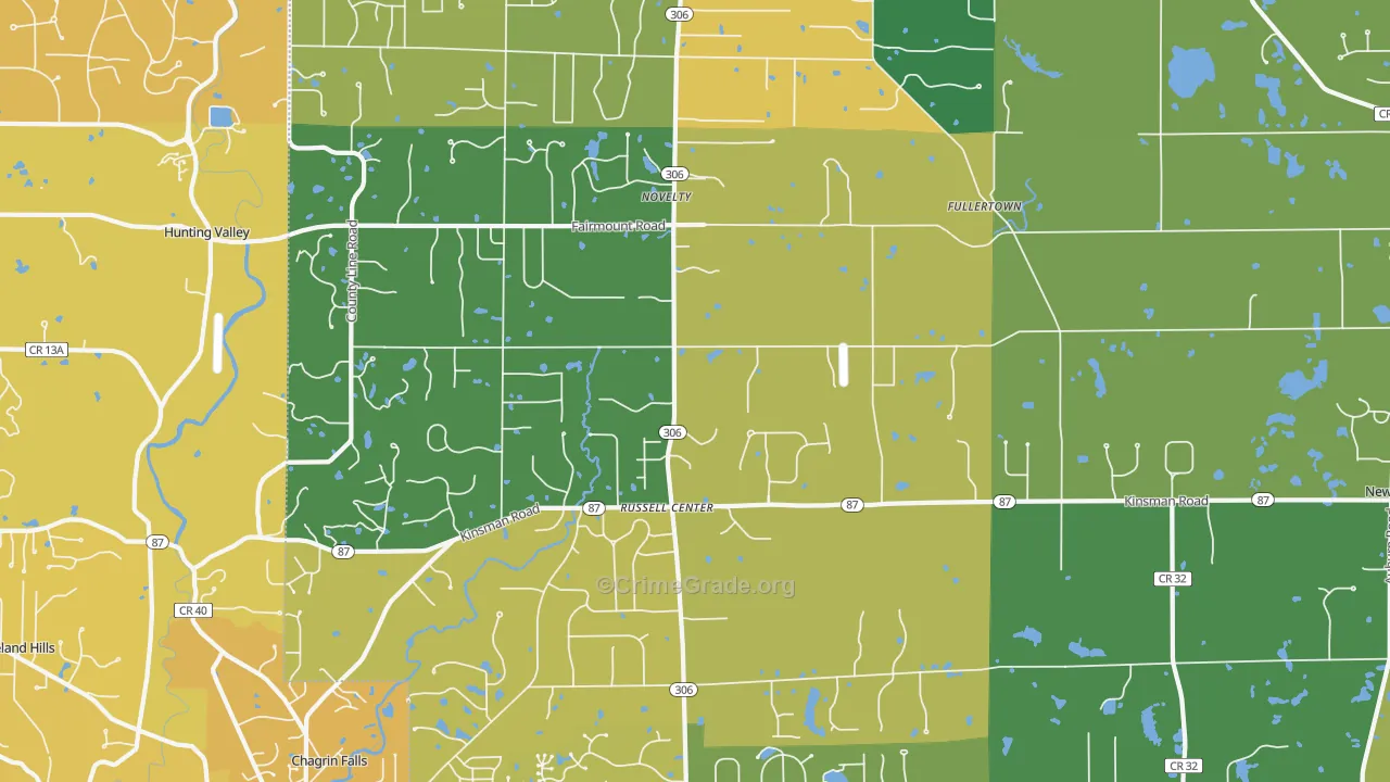 44072, OH Map of Vehicle Theft Rates