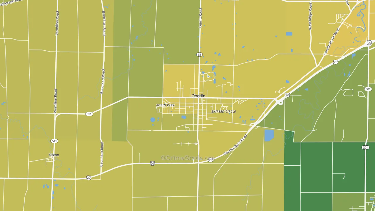 44074, OH Map of Vehicle Theft Rates