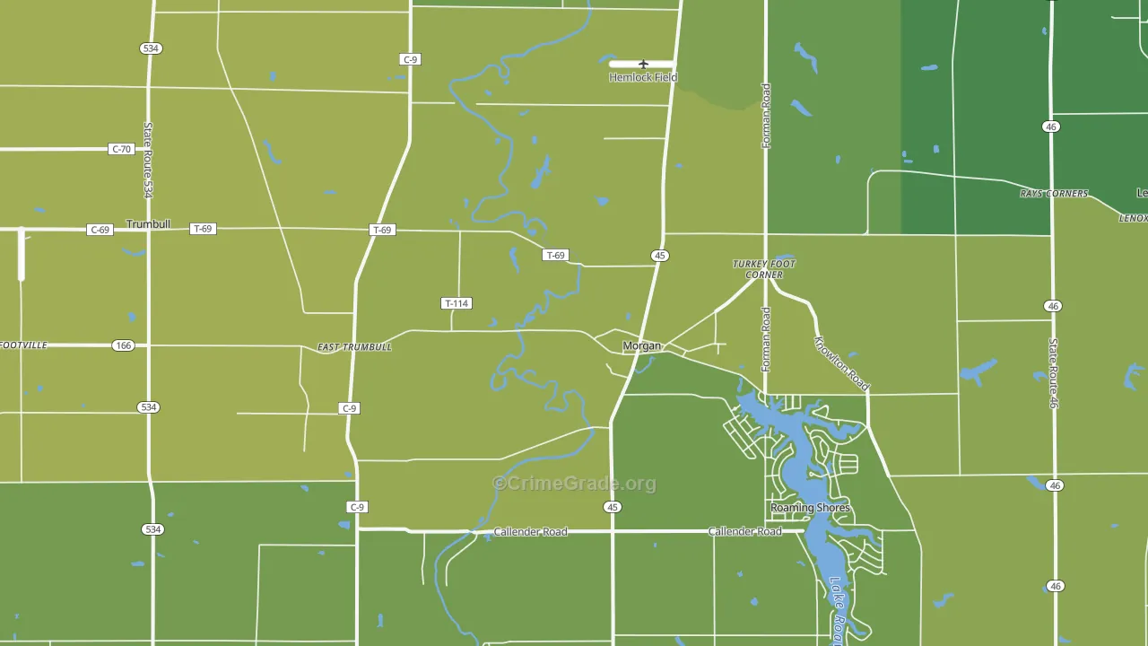 44084, OH Map of Vehicle Theft Rates