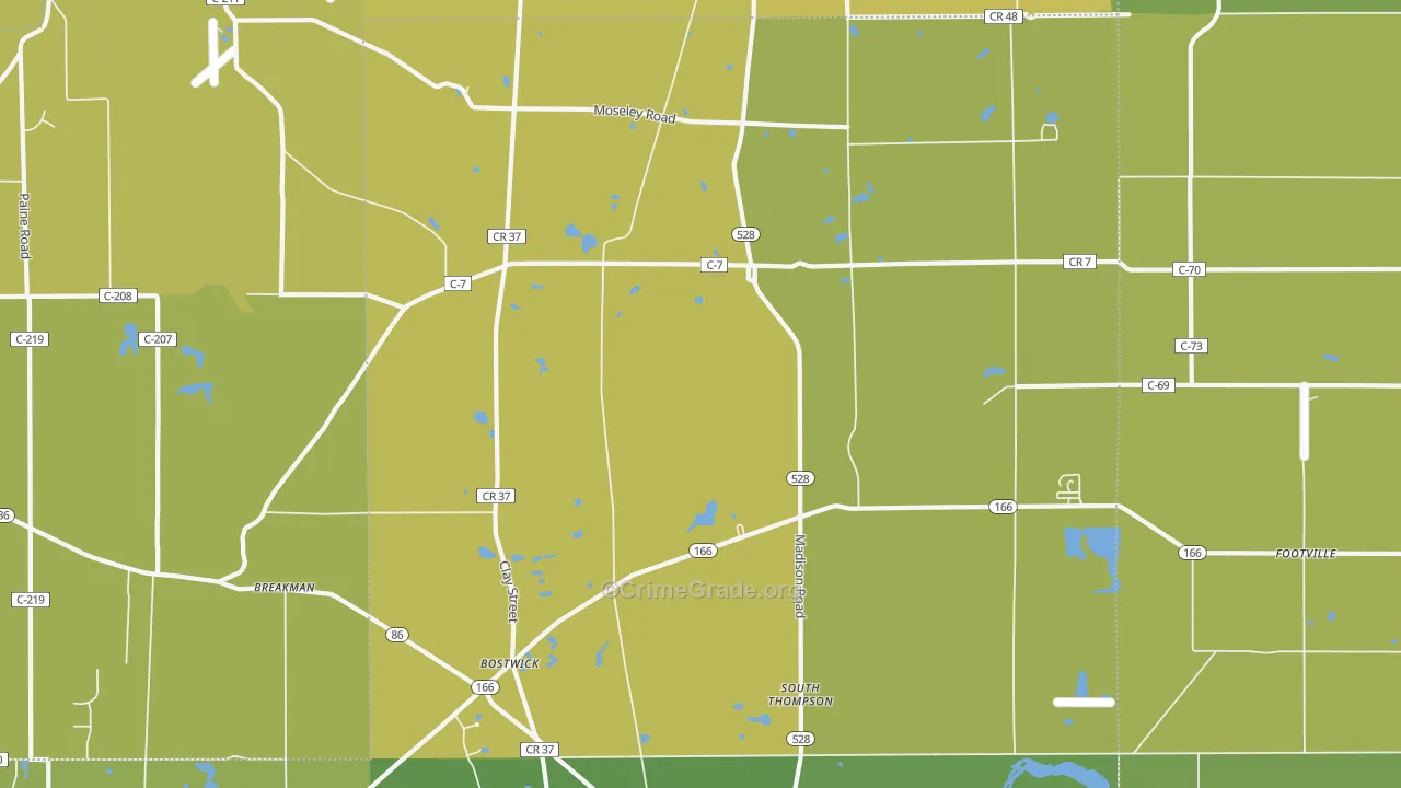44086, OH Map of Vehicle Theft Rates