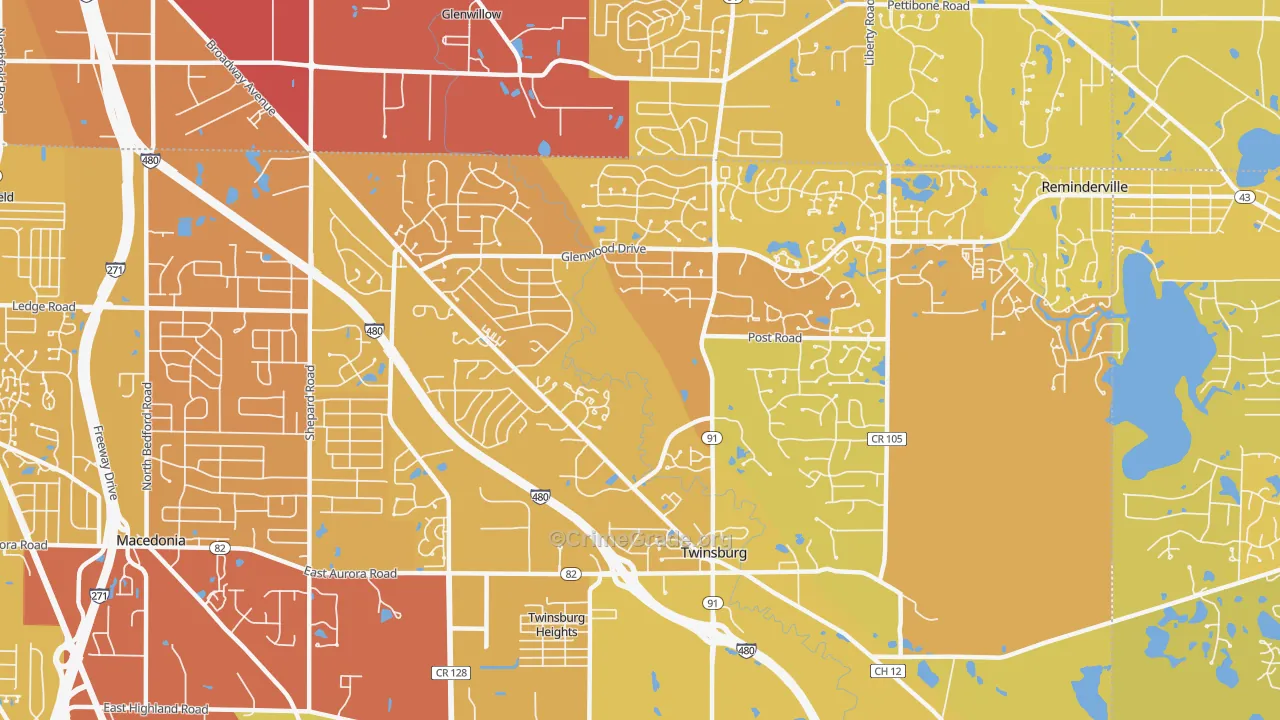 44087, OH Map of Vehicle Theft Rates
