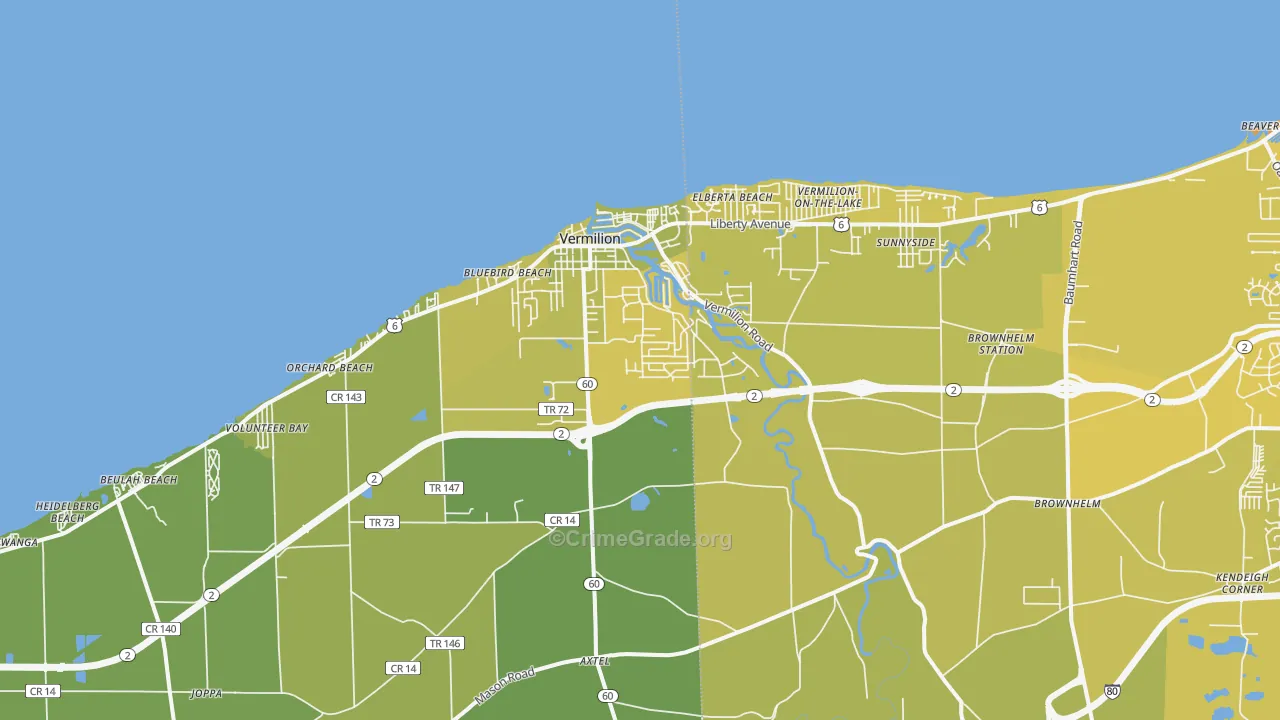 44089, OH Map of Vehicle Theft Rates
