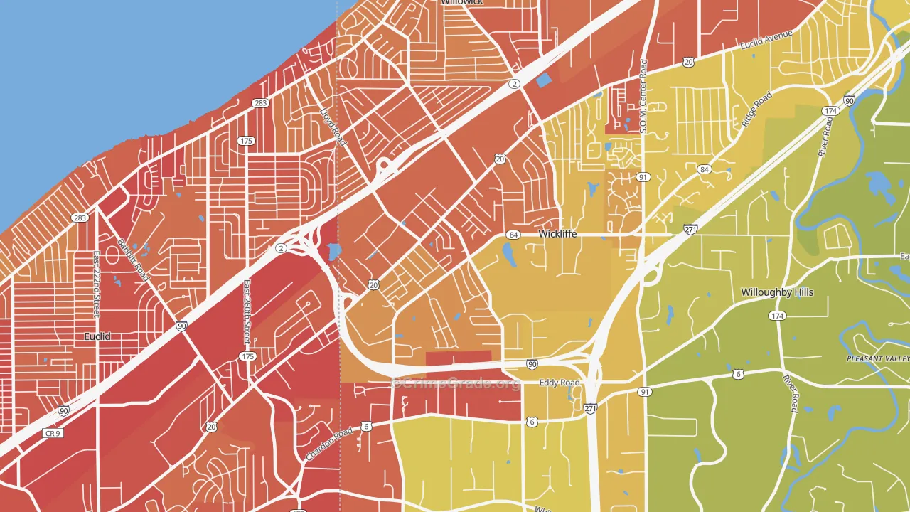 44092, OH Map of Vehicle Theft Rates