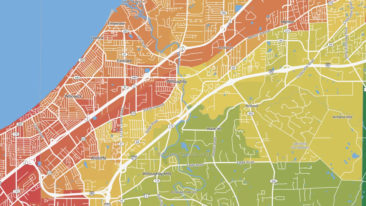 44094, OH Map of Vehicle Theft Rates