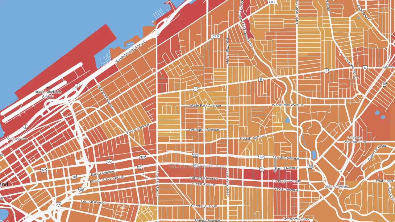 44103, OH Map of Vehicle Theft Rates