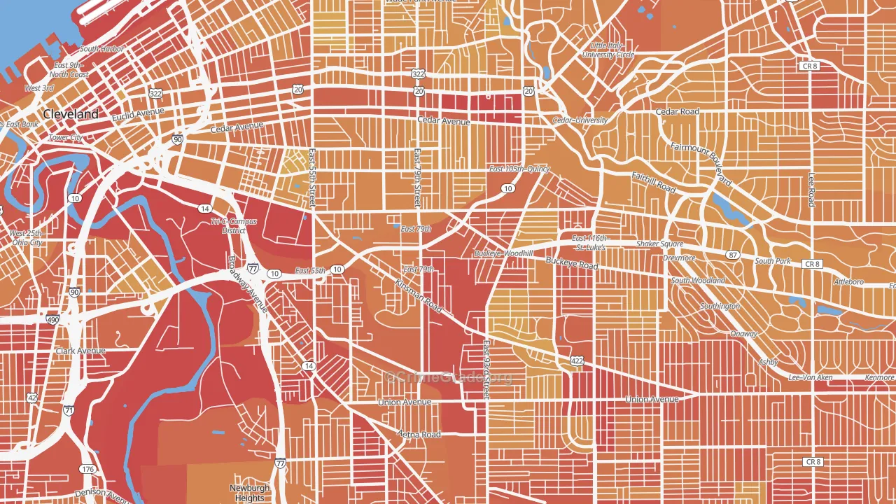 44104, OH Map of Vehicle Theft Rates