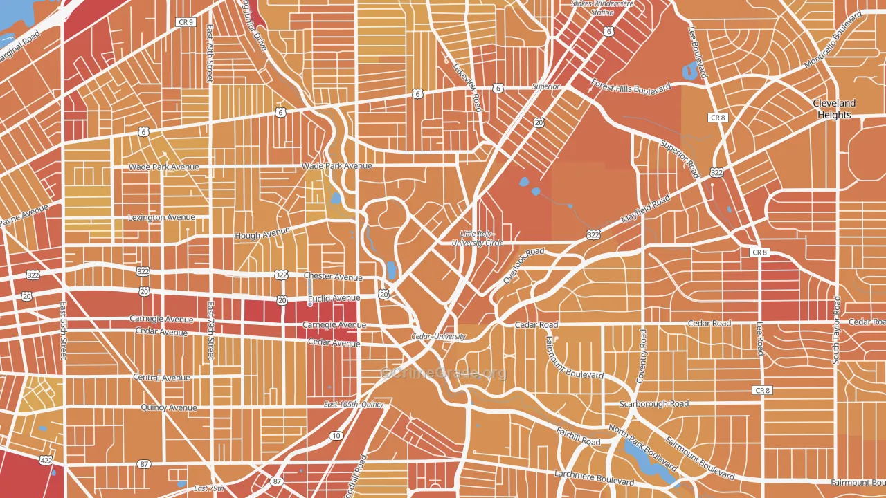 44106, OH Map of Vehicle Theft Rates