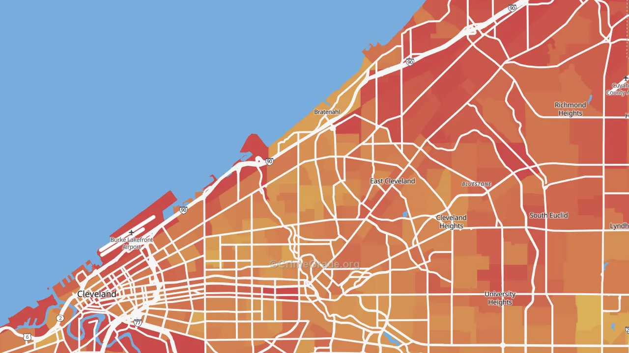 44108, OH Map of Vehicle Theft Rates