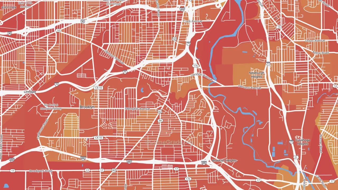 44109, OH Map of Vehicle Theft Rates