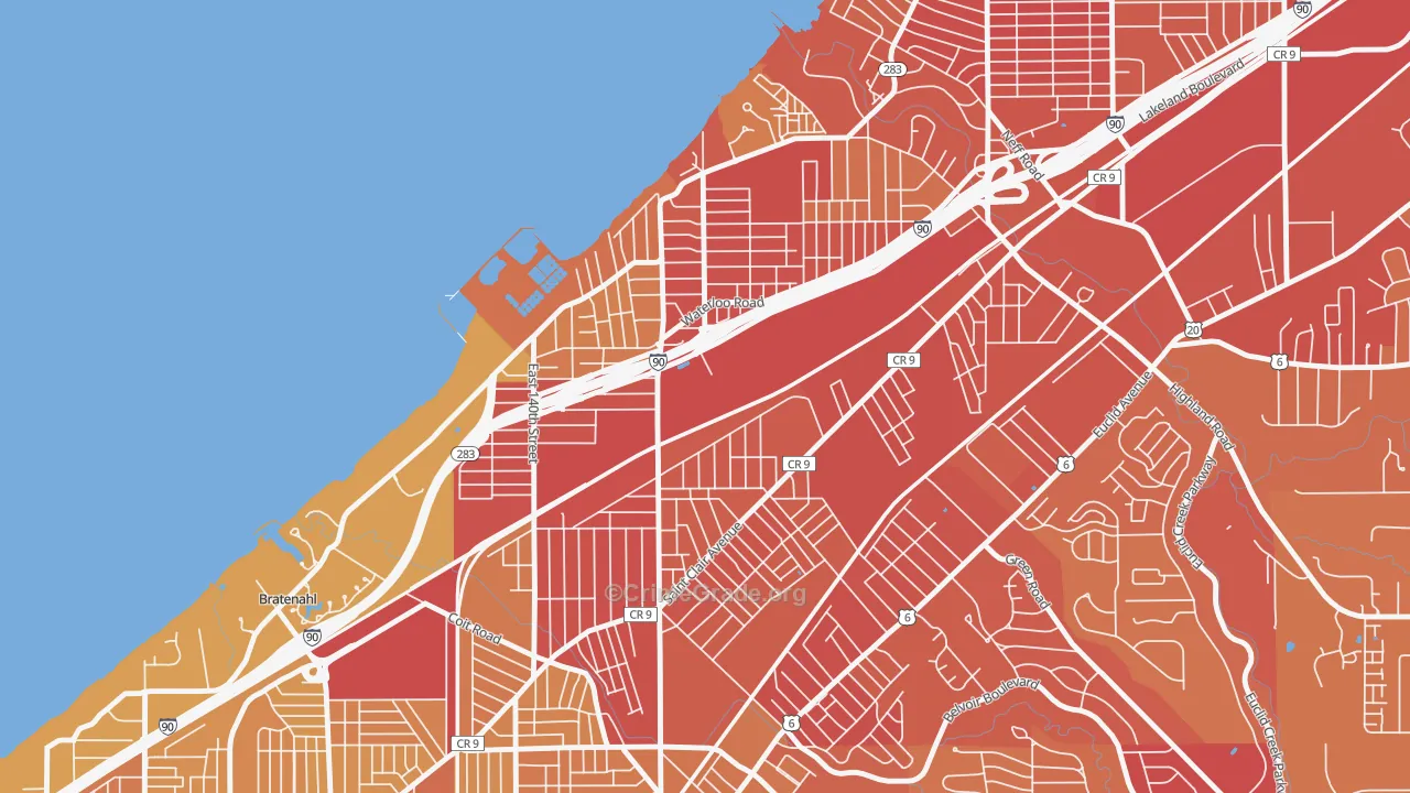 44110, OH Map of Vehicle Theft Rates