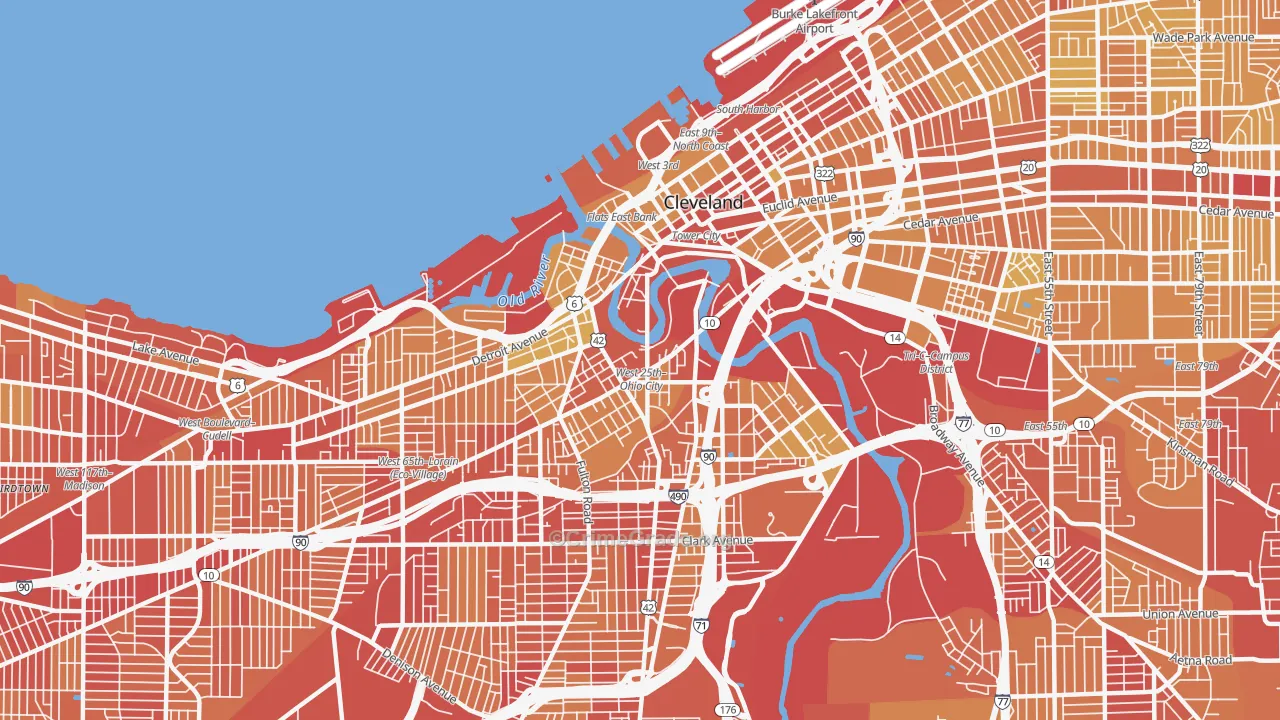 44113, OH Map of Vehicle Theft Rates