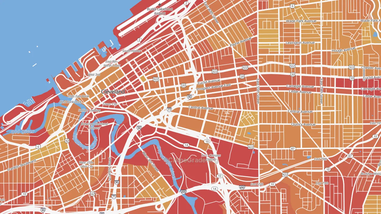 44115, OH Map of Vehicle Theft Rates