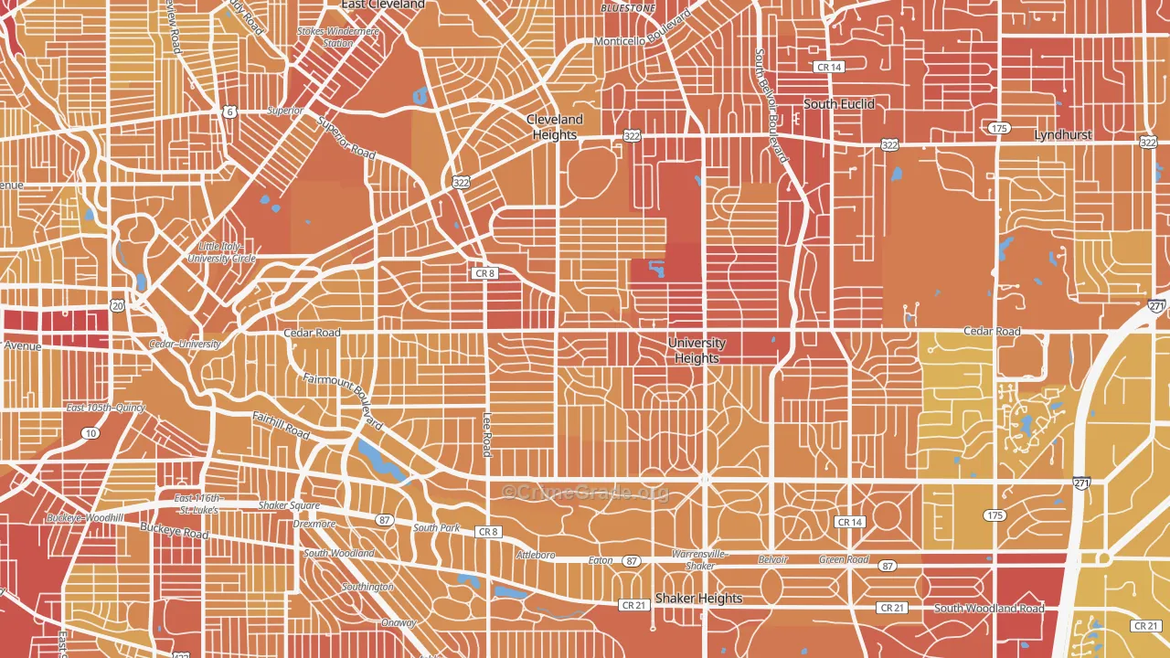 44118, OH Map of Vehicle Theft Rates