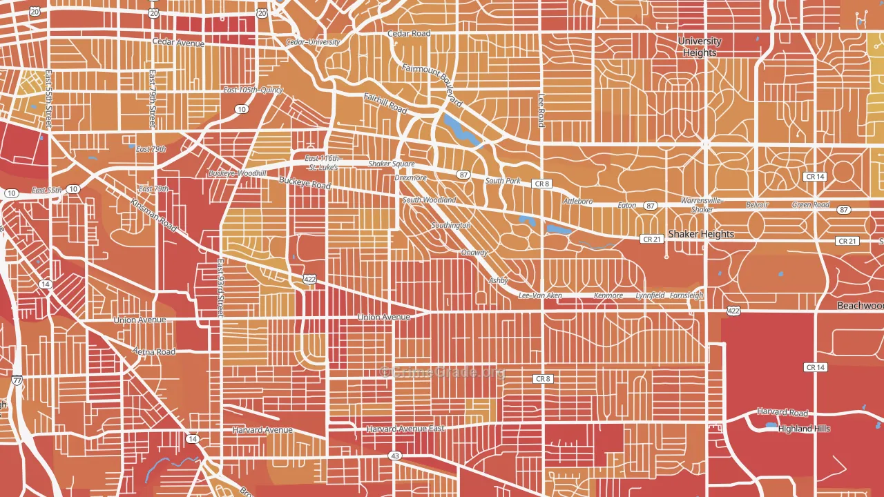 44120, OH Map of Vehicle Theft Rates