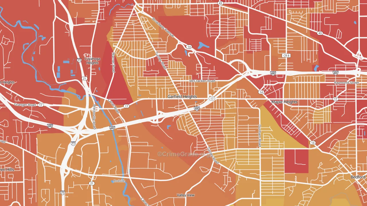 44125, OH Map of Vehicle Theft Rates