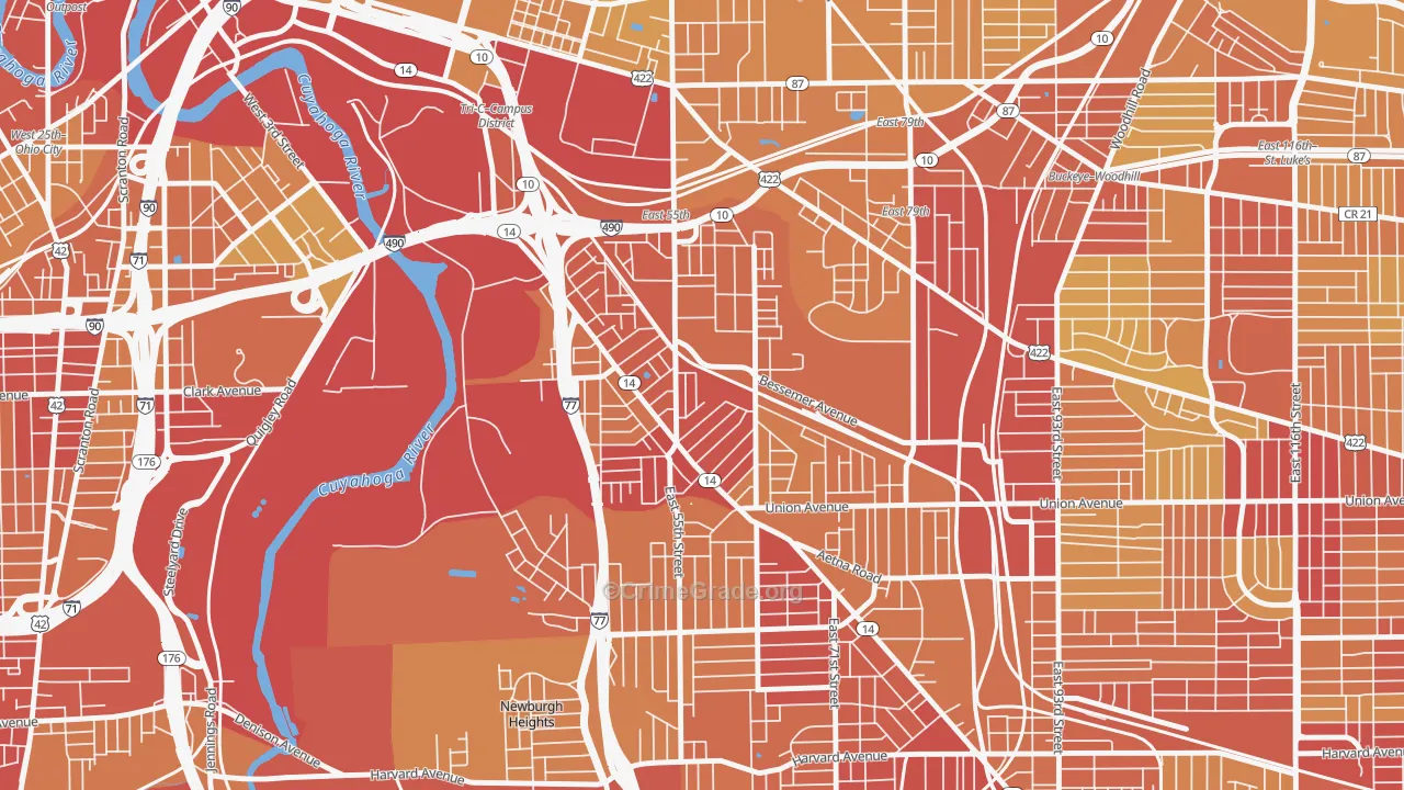 44127, OH Map of Vehicle Theft Rates