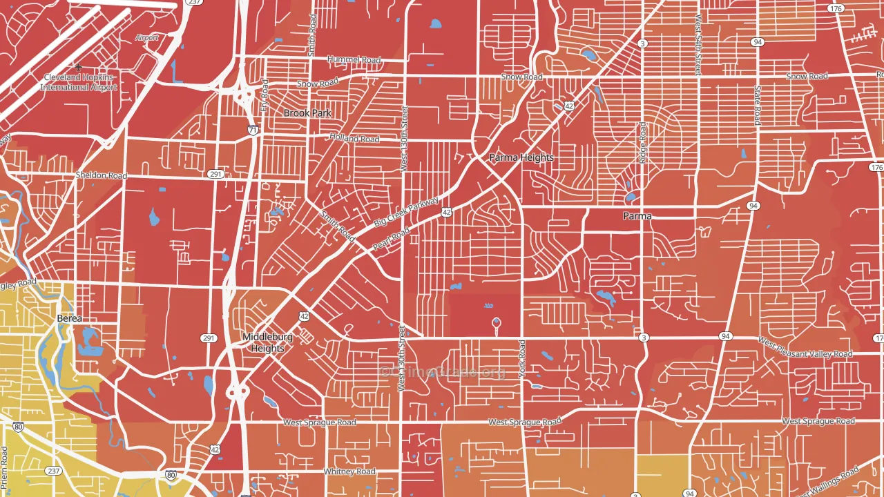 44130, OH Map of Vehicle Theft Rates