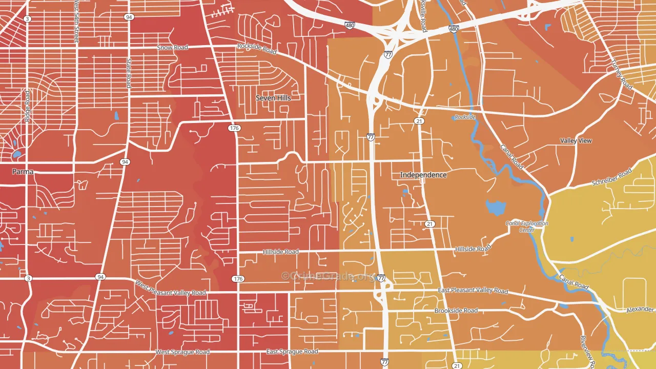 44131, OH Map of Vehicle Theft Rates