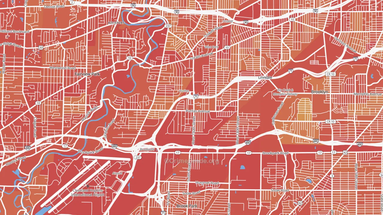 44135, OH Map of Vehicle Theft Rates