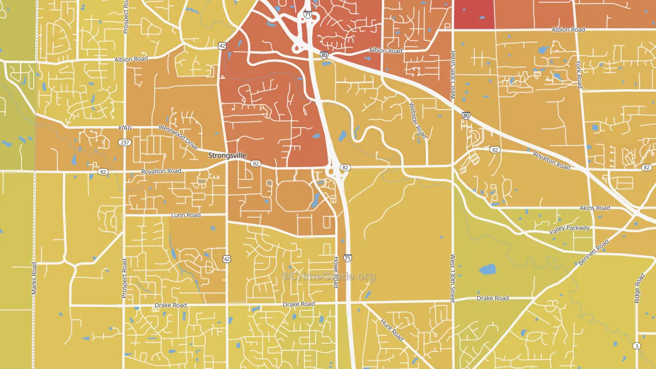 44136, OH Map of Vehicle Theft Rates