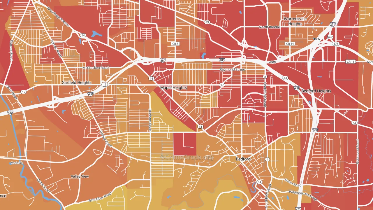 44137, OH Map of Vehicle Theft Rates