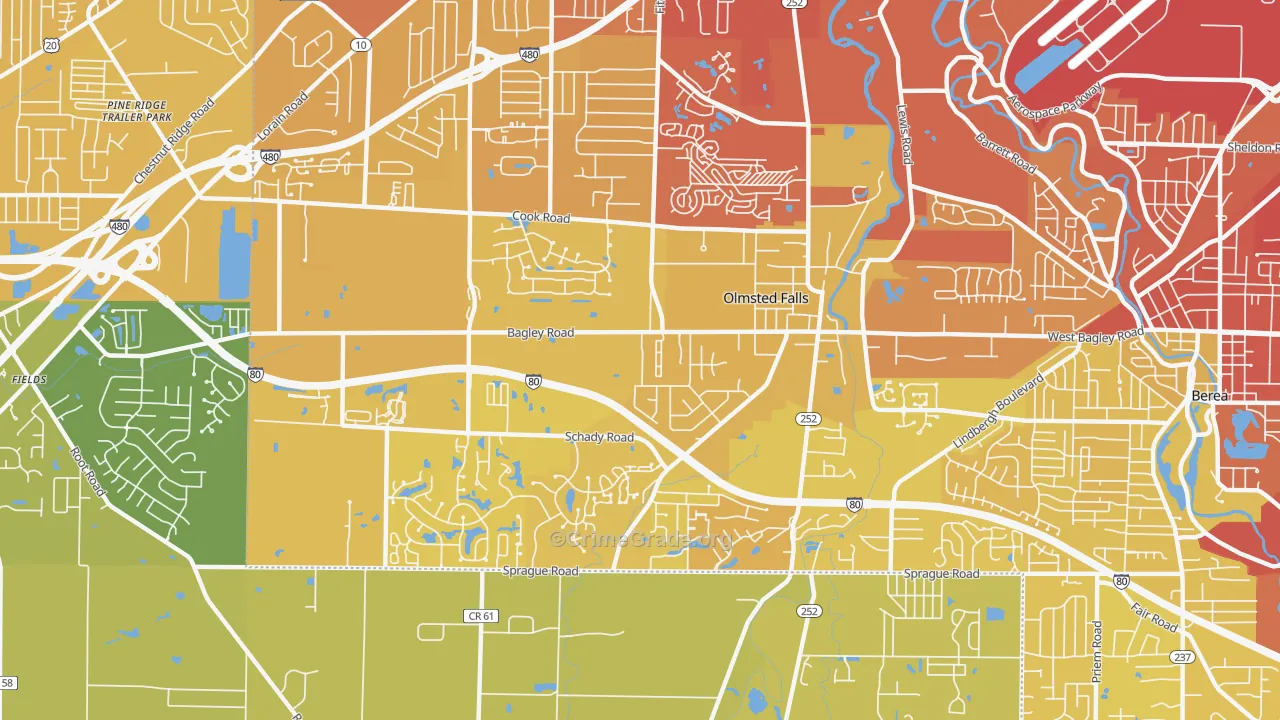44138, OH Map of Vehicle Theft Rates