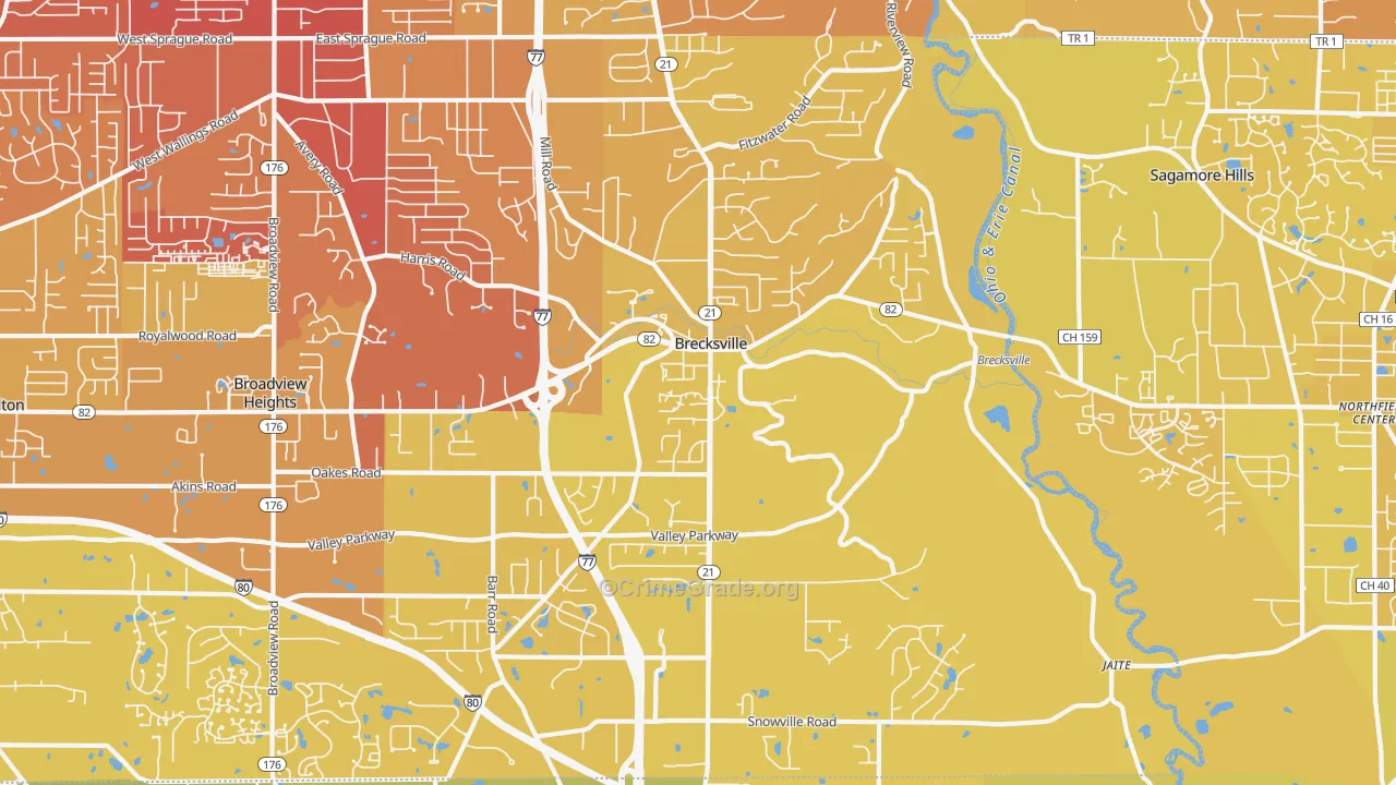 44141, OH Map of Vehicle Theft Rates