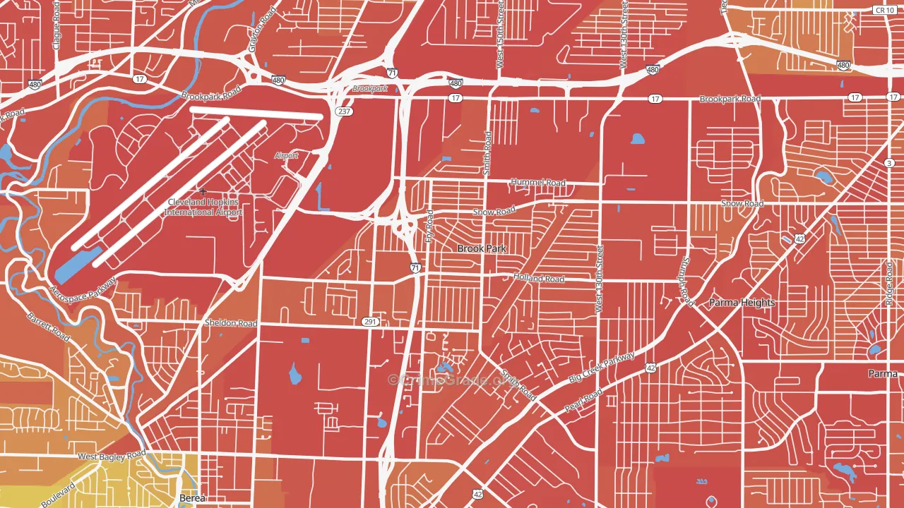44142, OH Map of Vehicle Theft Rates