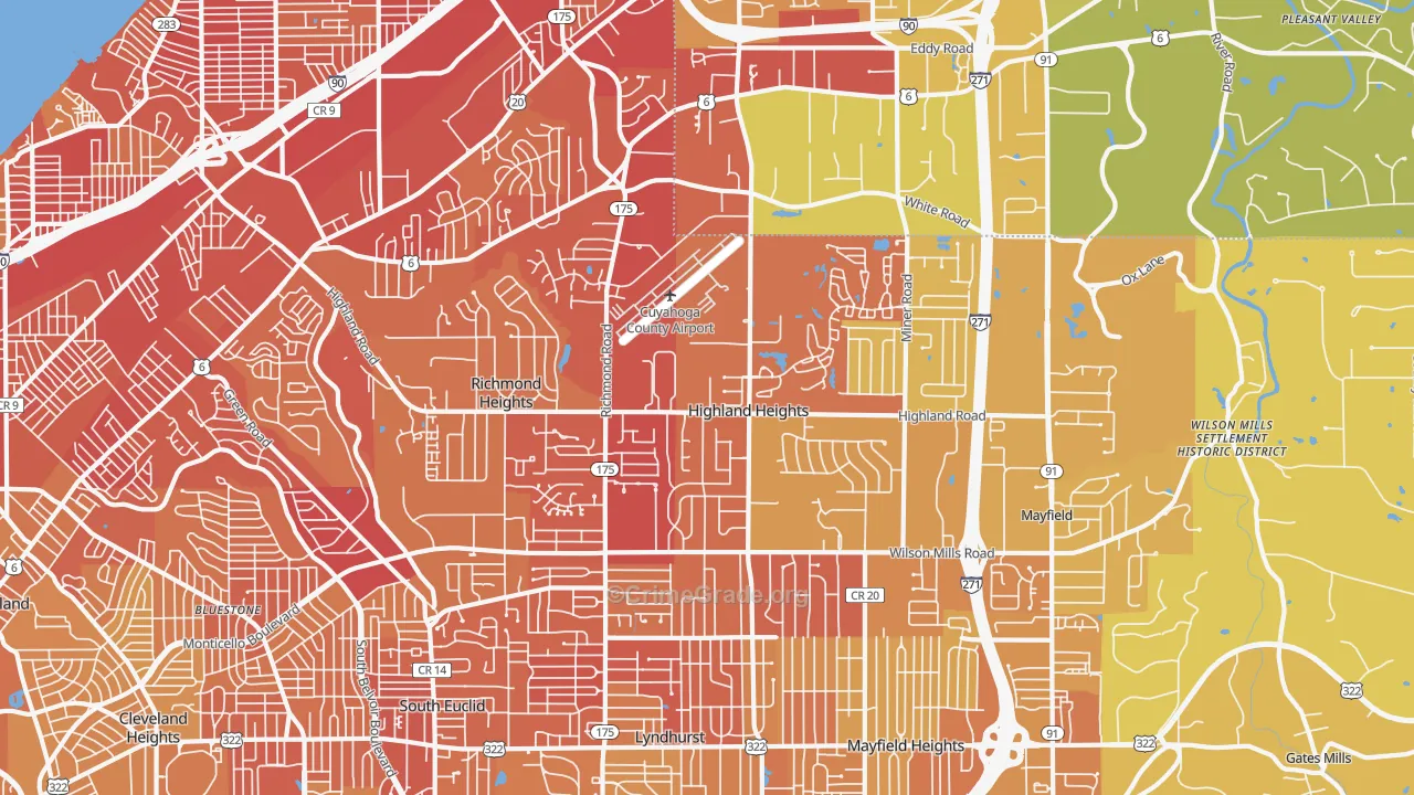 44143, OH Map of Vehicle Theft Rates