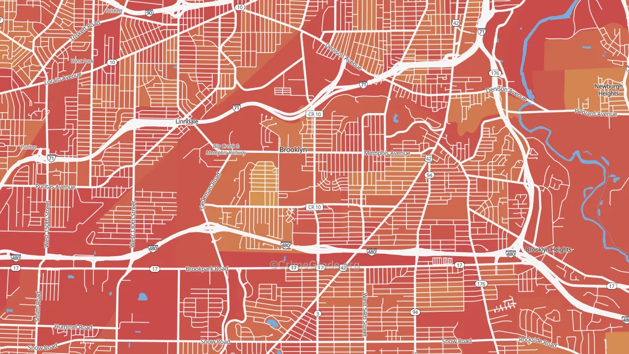 44144, OH Map of Vehicle Theft Rates