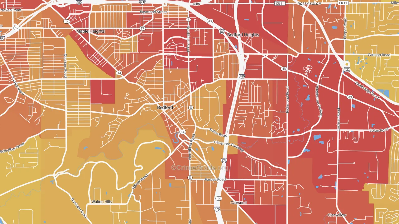 44146, OH Map of Vehicle Theft Rates