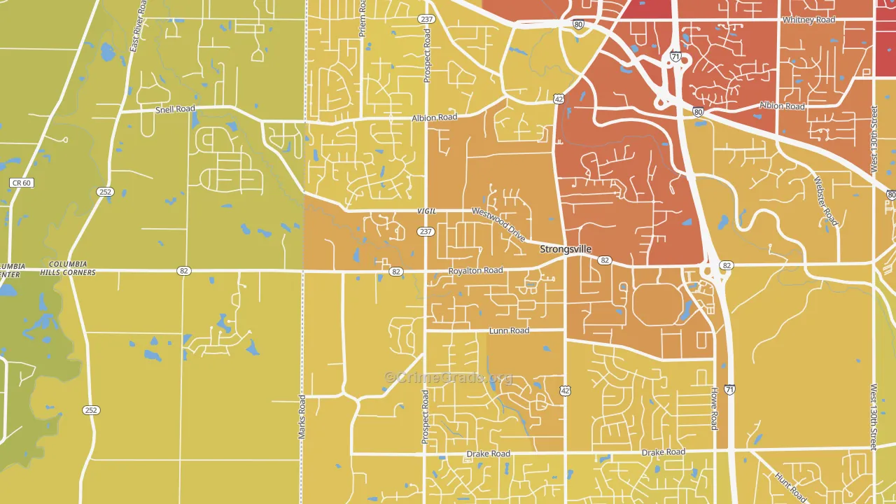 44149, OH Map of Vehicle Theft Rates
