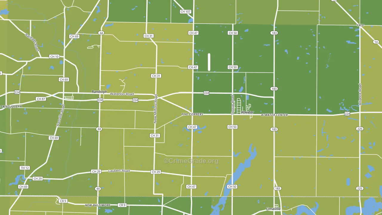 44201, OH Map of Vehicle Theft Rates