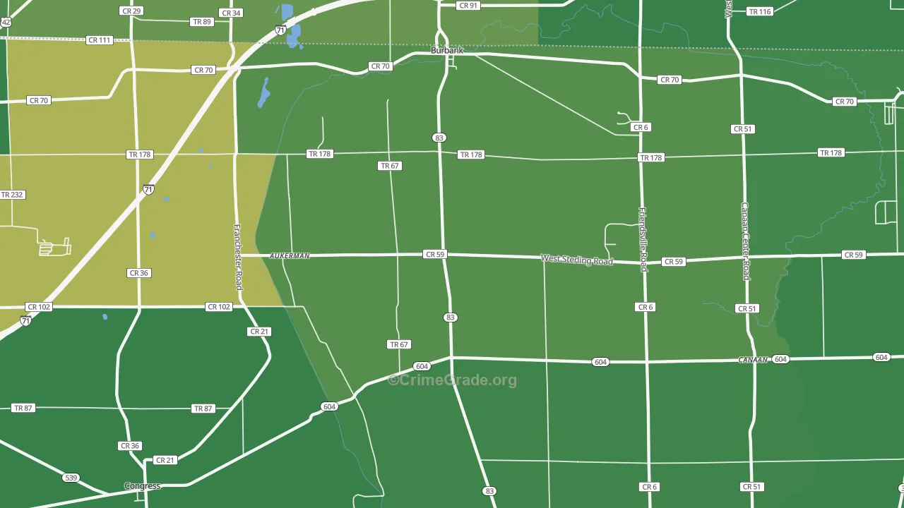 44214, OH Map of Vehicle Theft Rates