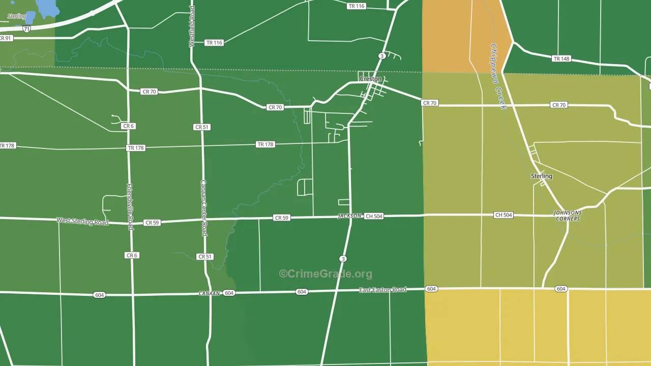 44217, OH Map of Vehicle Theft Rates