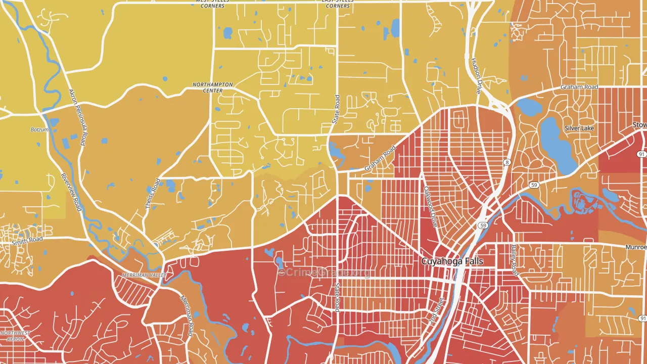 44223, OH Map of Vehicle Theft Rates