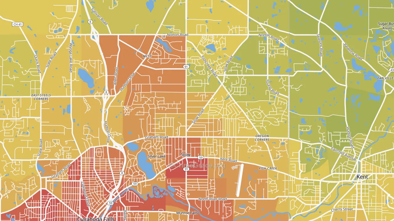 44224, OH Map of Vehicle Theft Rates