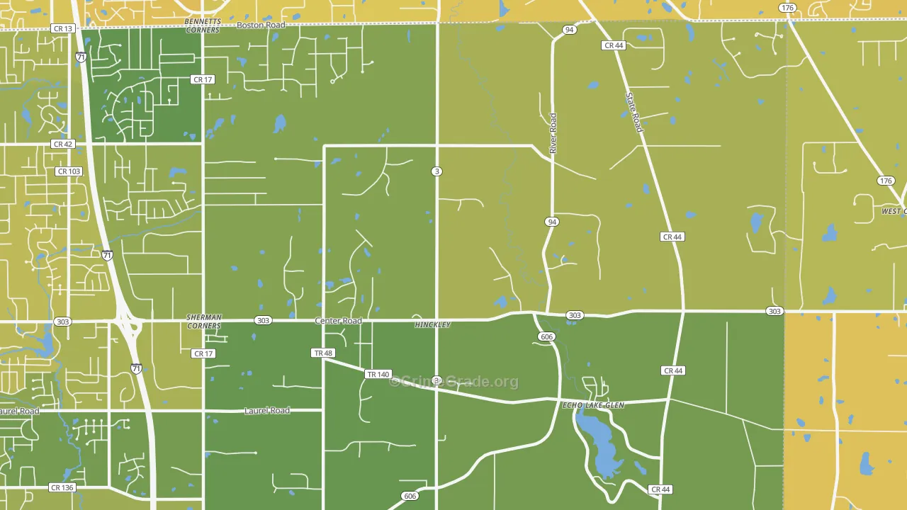 44233, OH Map of Vehicle Theft Rates