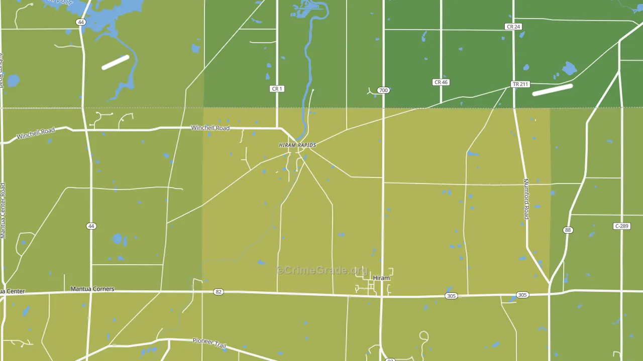 44234, OH Map of Vehicle Theft Rates