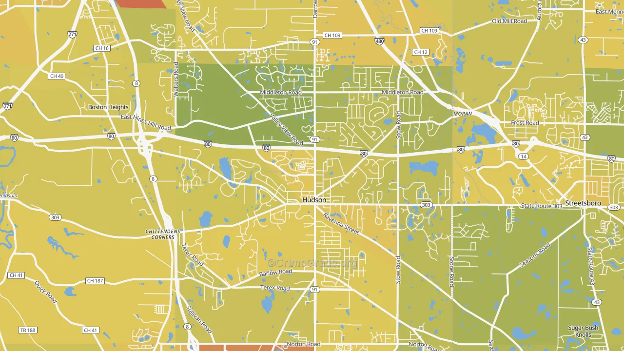 44236, OH Map of Vehicle Theft Rates