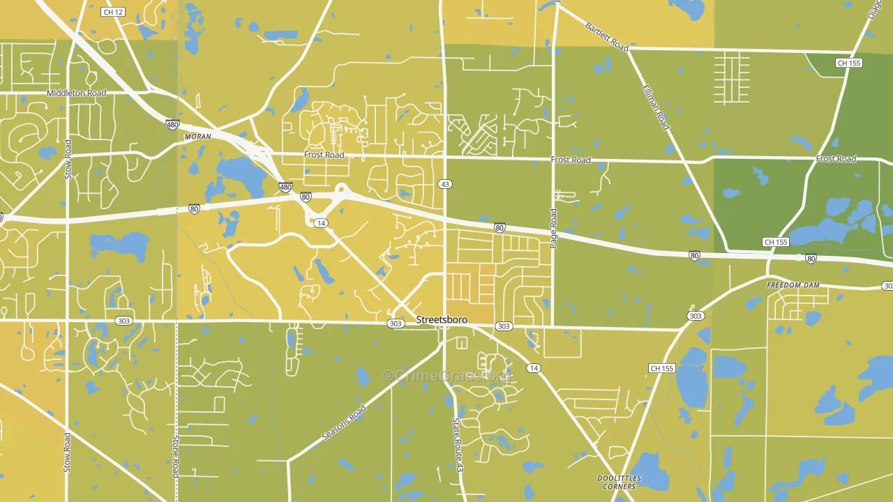 44241, OH Map of Vehicle Theft Rates