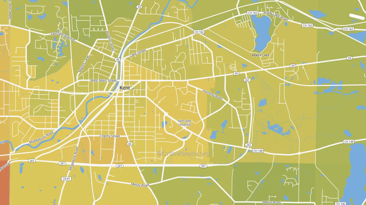 44243, OH Map of Vehicle Theft Rates