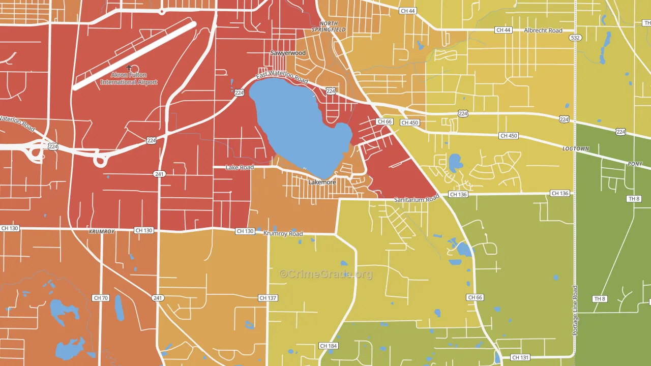 44250, OH Map of Vehicle Theft Rates